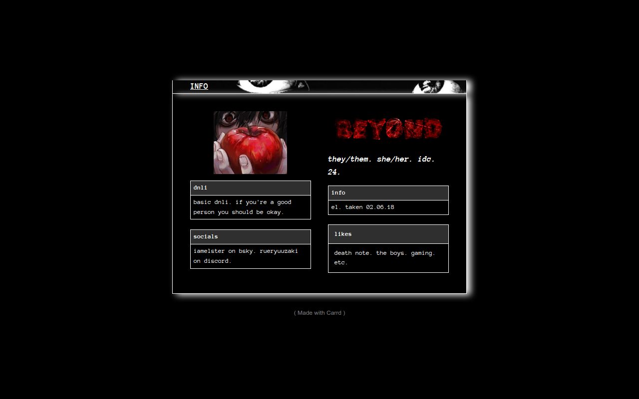 Carrd profile picture for @beyond